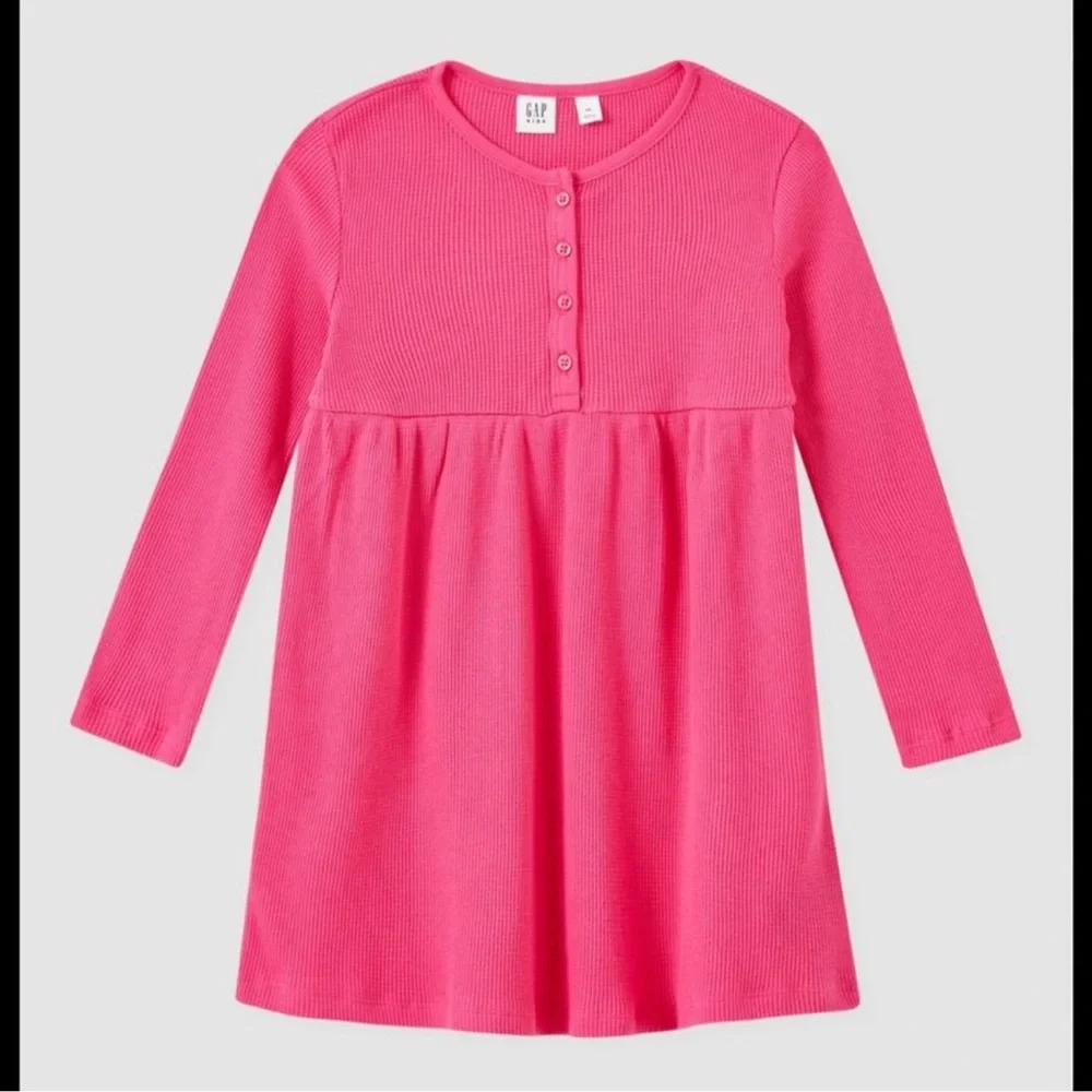 Graphite waffle Henley dress
